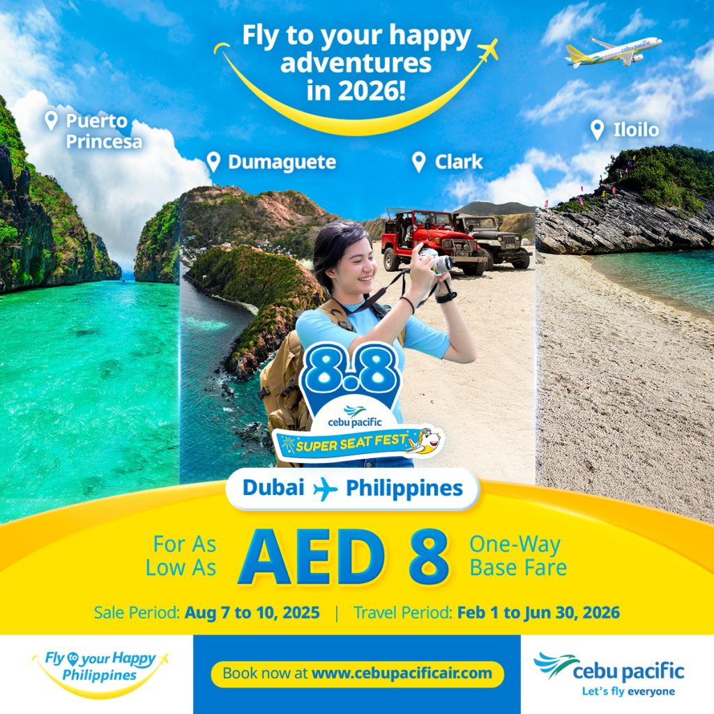 Cebu Pacific launches 8.8 seat sale for Dubai to Manila flights