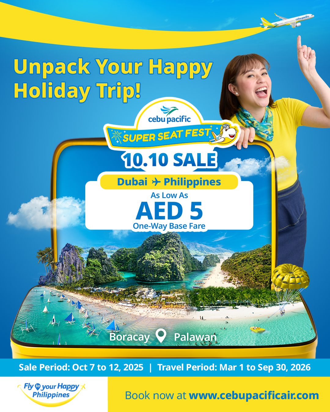Cebu Pacific: AED 5 flights from Dubai to Manila!