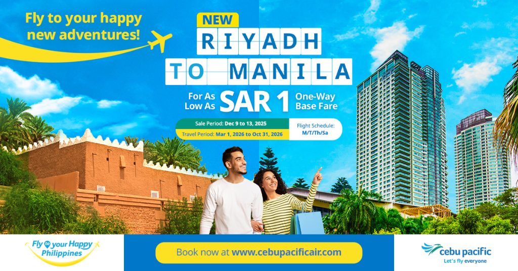 Cebu Pacific to launch direct service between Riyadh and Manila